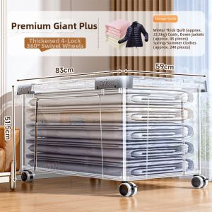 XINGYOU | Transparent Wheeled Large Capacity Storage Box