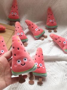 Pet Dog Toys: Plush Sound Making Watermelon Toy for Small Dogs like Teddy & Puppies