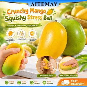 Aitemay Đồ chơi Thần tài bóng căng xoài thay đổi màu thủ công Relief cảm giác nhiệt đồ chơi giảm stress asmr cho lo âu bóng thần kinh TPR phồng chậm cho người lớn & trẻ em