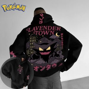 Pokémon Halloween Gengar Double Printed Hoodie for Men and Women Autumn/Winter New Top Harajuku Large Size Casual Trend Sweater