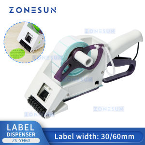 ZONESUN Semi-automatic Round Bottle Adhesive Sticker Manual Labeling Machine Price Tag Labeller Flat Labeller ZS-YH30