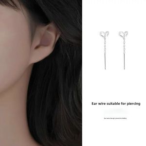 925 Sterling Silver Heart Shaped Earrings Womens Luxury Sleepwear-friendly Pierced Ear Studs No-removal Required Jewelry