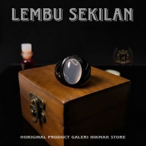 Cincin batu akik pria ring titanium mstka lembu sekilan