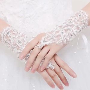 Women Lace Short Fingerless Gloves Wedding Bridal Sarung Tangan Pengantin Perempuan