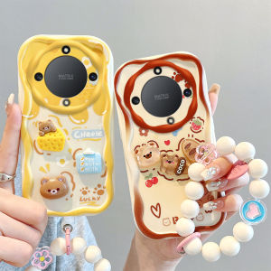 Phone Case Honor X9a X9 Honor 70 5G Huawei Nova Y70 Y71 Nova 9 SE Cubic Bear Cartoon Doll Casing Lens Protection Shockproof Soft Cover with Flowers Bracelet 2023