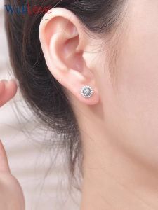 Her Lab Jewelry | Korean new fashion diamond earrings fashionable super flash zircon full diamond earrings high quality crystal moissanite ladies earrings