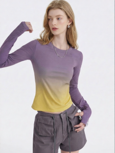 Deep Purple Slim Fit Round Neck Solid Color Casual Wear T-shirt
