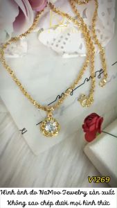 Dây Chuyền Nữ V1269 Mạ Vàng Mặt Hoa Năm Cánh Đính Đá Thời Trang Cho Nàng