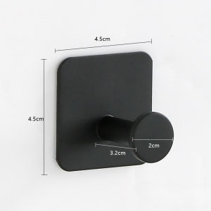 Sticky Hook Creative No Punching Hole on The Wall Stainless Steel Single Hook Metal Non-marking Clothing Hook