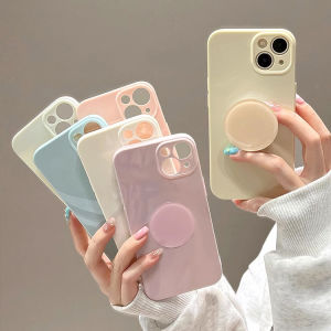 Crashstar Thời Trang màu Macaron Bóng TPU Mềm Chống Sốc vỏ điện thoại Với Vòng chân đế iPhone 15 14 Pro Max Cộng Với 13 12 11 Pro Max Đơn Giản màu trơn Ốp điện thoại Bìa Shell Với bọc hoàn toàn Máy Ảnh Bảo Vệ Hot Bán