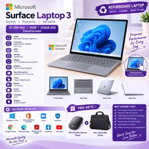 🤩💻Microsoft Surface Laptop 3 | i5 10th Gen|16GB | 256GB SSD | Touchscreen| Internal condition 10/10|External condition 9/10|Overall A Grade condition laptop 👌🔥
