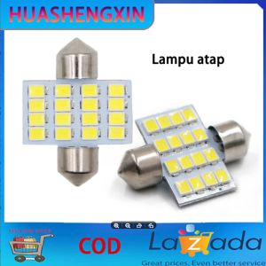 (COD dalam Stok Dikirim Dari Jakarta) Lampu Baca LED Otomatis COD Lukstar Lampu Mobil LED Super White 31mm Festoon 16 SMD 1210 2 PCS Cahaya Terang Dapat 2 PCS