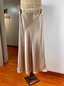 High Waist Fish Tail Half Skirt Womens Style A-Line Skirt Slimming Wrap Bodycon Skirt Satin Acetate Fabric Commute Design