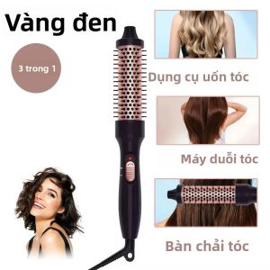 Máy Làm Xoăn Tóc 3 Trong 1 Bàn Chải Nhiệt Máy Uốn Tóc Gốm Tạo Độ Phồng Sử Dụng Công Nghệ PTC Dụng Cụ Tạo Kiểu Tóc Cho Gia Đình & Du Lịch