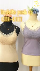 TINO Bralette push up tanpa kawat import/Bra wanita double lace murah