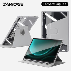 Acrylic Case for Samsung Galaxy Tab S11 11inch S10 FE S10 Lite S9 FE 10.9 S7 S8 S9 11 A9 Plus S7 FE S7 Plus S8 Plus S9 Plus S9 FE+ S10 Plus 12.4 S10 FE+ 13.1 S6 Lite 10.4 A8 10.5 A9 8.7 360° Rotatable Tablet Cover with Pencil Holder