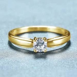 Huitan Simple Style Women Ring Inlaid Shiny CZ Fashion Party Versatile Engagement Gold Color/Silver Color Accessories Jewelry