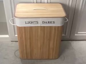 Minimalist Bamboo Storage Hamper & Laundry Basket Organizer