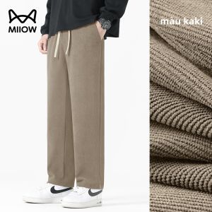 Quần dài MiiOW nam ống rộng họa tiết kẻ sọc dáng thể thao sử dụng thường ngày