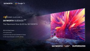 *ติดตั้งฟรี* SKYWORTH TV 100 นิ้ว 144Hz QLED+ 4K UHD Google TV รุ่น 100SUE8600 | Wi-Fi | Netflix & YouTube | Google Assistant | Dolby Vision & HDR10+ | Dolby Atmos & DTS Surround | Bluetooth 5.1
