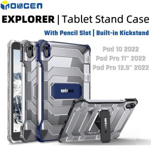INOVAGEN Ốp Lưng Có Chân Đế Tích Hợp Cho Pad 10 2022 Pad 7 8 9Pro 11 12.9 Ốp Lưng Có Khe Cắm Bút Góc Túi Khí Chống Sốc Bảo Vệ Toàn Bộ Vỏ Máy Tính Bảng