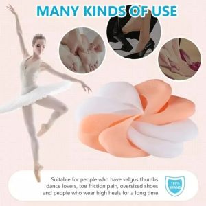 SRIEI 1Pair Silicone Gel Toe Covers Forefoot Pad Toe Protector Silicone High Heel Ballerina Half Size Cushion Pain Relief Non-slip Shoe Insole for Women Foot Care
