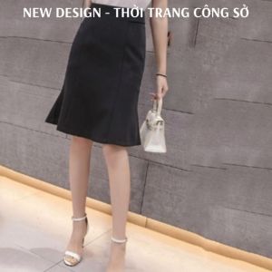 Chân váy công sở dáng dài chất liệu vải nhập co giãn tốt CV0053 New Design