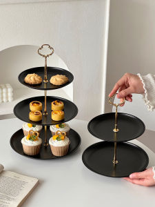 Modern Multi-Layered Candy Snack Fruit Tray Creative Double Layered Living Room Coffee Table Stainless Steel Dishwasher Safe