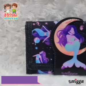 Dompet Lipat Mermaid Hitam Anak Perempuan / Dompet Anak Disney Black Ariel Mermaid / Dompet Anak Perempuan Girl