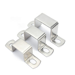 1/5pcs 304 Stainless Steel Square / Ohm Right Angle Bracket U-Shaped Pipe Clamp 10*10 15*15 20*20 25*25 30*30 40*40 50*50
