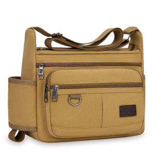 Large Canvas Shoulder Bag Mens Wear Resistant Construction Tool Bag Labor Protection Bag Diagonal Carry Bag Large Capacity Travel