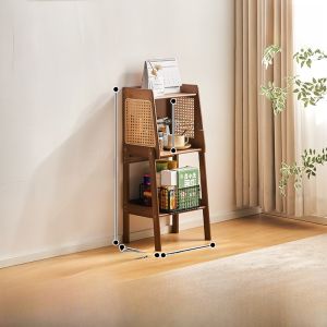 Floor Childrens Bookcase Living Room TV Side Cabinet Multi-Layer Simple Rack Rattan Locker For Home Small Bookshelf