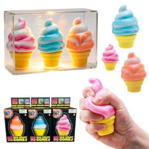 Schylling Nee Doh Ice Cream Sensory Toy Stress Relief Fidget Toy for Anxiety Focus Adults Kids