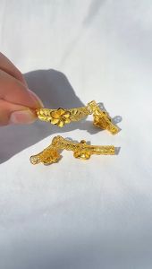 Pandora gelang emas asli kadar 700 16k 22 bunga kendari rantai tangan charm pipa kerawang