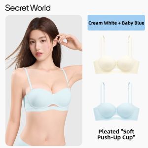 Secret World | Breast Enlarging Gathering Bralette Thin No-Strap Beautiful-Back Bra