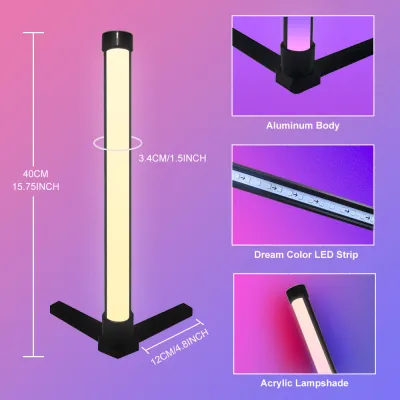 160cm Smart APP Corner Floor Lamp Dimmable RGB LED Modern Mood Lighting Music Stand Lights for Bedroom Gaming Living Room Decor