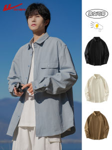 Pure Cotton Long Sleeve Shirt for Men Casual Loose Style Spring Autumn New Arrival Workwear Jacket Coat Youth Fashion