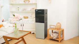 ตู้ทำน้ำร้อนน้ำเย็น แผงกระจก ระบบจ่ายน้ำคู่แบบปุ่มหมุน ตู้กดน้ำถังล่าง TIXX Water Dispenser รับประกัน 10 ปี