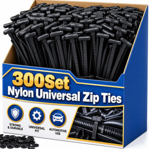 Universal Nylon Cable Tie Buckle-Heavy Duty Zip Ties Holder with Pin & Button Design Plastic Cable Ties Tools Fasteners Car Body