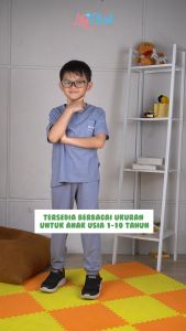 Lily And Clark Piyama Anak Laki -laki dan Perempuan Bahan Adem Stylish Warna Dusty Blue - PC01