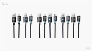 สายชาร์จเร็ว สายถัก จ่ายไฟสูงสุด 2.4A-3.0A ความยาว 1 เมตร มีไฟ LED แข็งแรง ทนทาน HOCO DU56