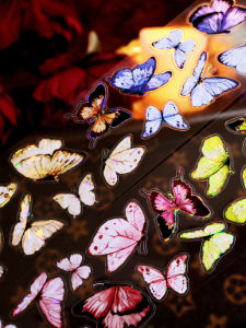 Versatile Watercolor Butterfly Paper Shell Die-Cut Butterfly Tape Creative Cultural Products Original Design Stationery Supplies