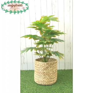 Tanaman Artificial Daun Monstera Jari Philo Orange X18 Semilatex Cover Eceng Gondok Hiasan Sudut Balkon
