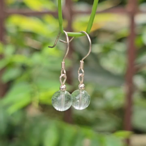 Q2143 Đôi bông tai/ hoa tai mẫu đơn giản móc Bạc chữ C 1 hạt đá - shop lên đá theo mệnh theo yêu cầu - Phong Thuỷ TUDO P