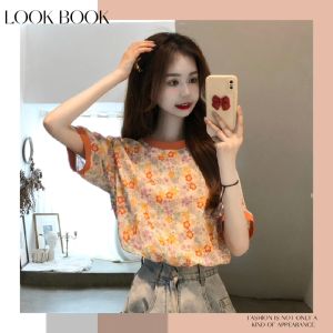 Wulove เสื้อยืดแขนสั้น เสื้อผู้หญิงลายดอกไม้🌺ผ้านิ่มใส่สบาย ให้เลือก 3 สี 🌈 ต้องมาสั่งซื้อแล้วสาวๆๆ🛒
