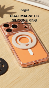 RINGKE® DUAL MAGNETIC SILICONE RING Compatible with MagSafe/ PixelSnap Dual-Sided Powerful Magnet Lightweight Phone Grip