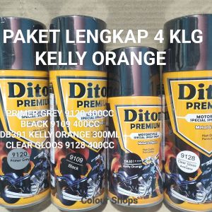 Pilok Cat Diton Premium Paket Lengkap 4 Kaleng Bunglon DB 301 301 300ML Primer Grey 9120 Black 9109 Clear Gloss 9128 400cc Pilox Paketan Cat Semprot Special Spray Paint