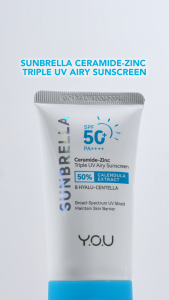[New Launch] YOU Top 1 Sunbrella Triple UV Airy Sunscreen Ceramide-Zinc Oil Control Barrier Care SPF 50+ PA++++ 40ml
