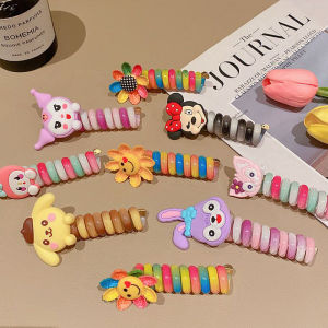 ห่วงผม ยางรัดผมแบบถักที่มีสีสันโบว์ดอกไม้การ์ตูนน่ารักเกาหลีนิ่มความยืดหยุ่นสูงหางม้าห่วงผมของเด็กผู้หญิง Culolo