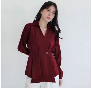 baju wanita lengan panjang blus casual kemeja atasan wanita terbaru baju muslim baju kantor wanita